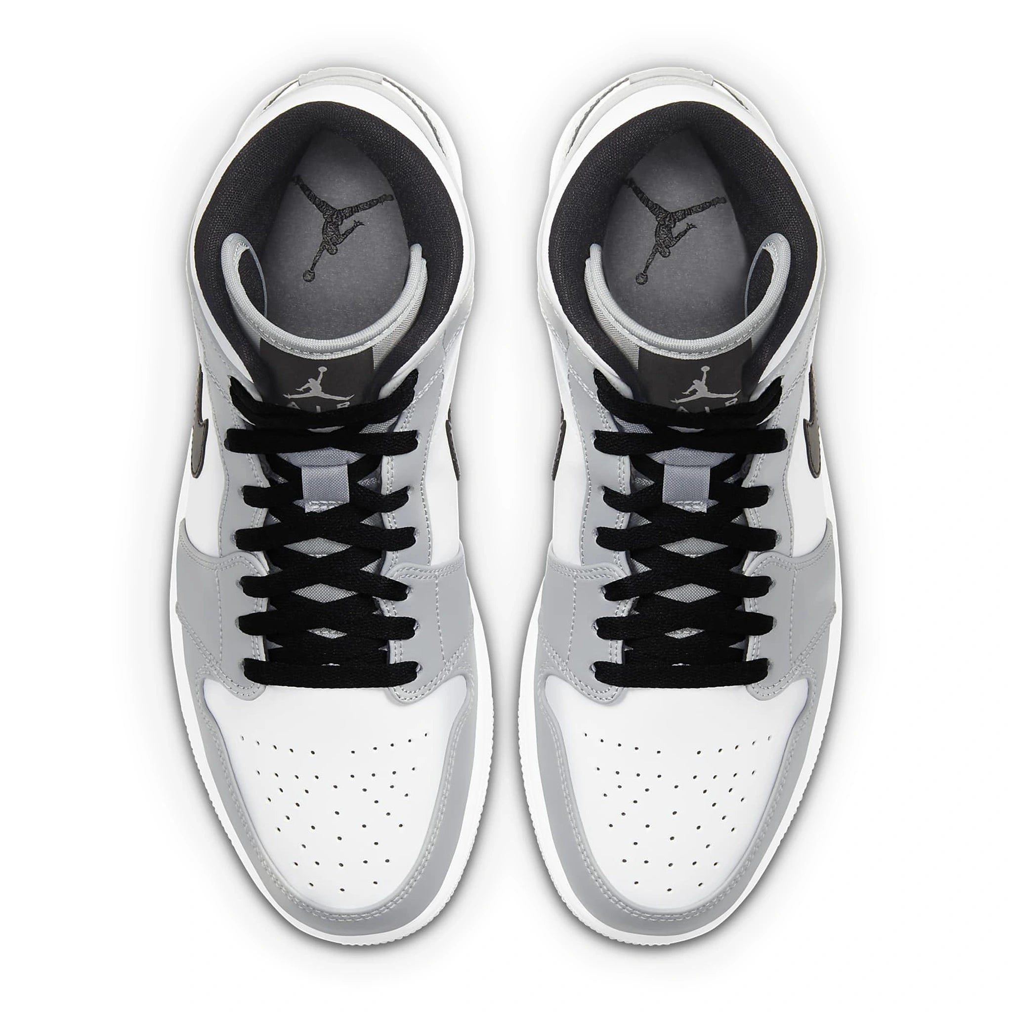 Top view of Air Jordan 1 Mid Light Smoke Grey 554724-092